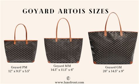 Goyard tote size chart